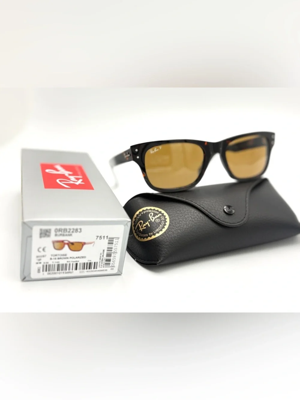 Ray-Ban Tortoiseshell Frame Sunglasses with Brown Polarized Lenses RB2283 992/57